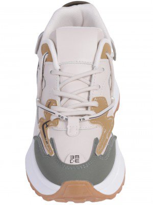 Ежедневни дамски комфортни обувки в бежово/зелено 3U-24523 beige/green (23569)