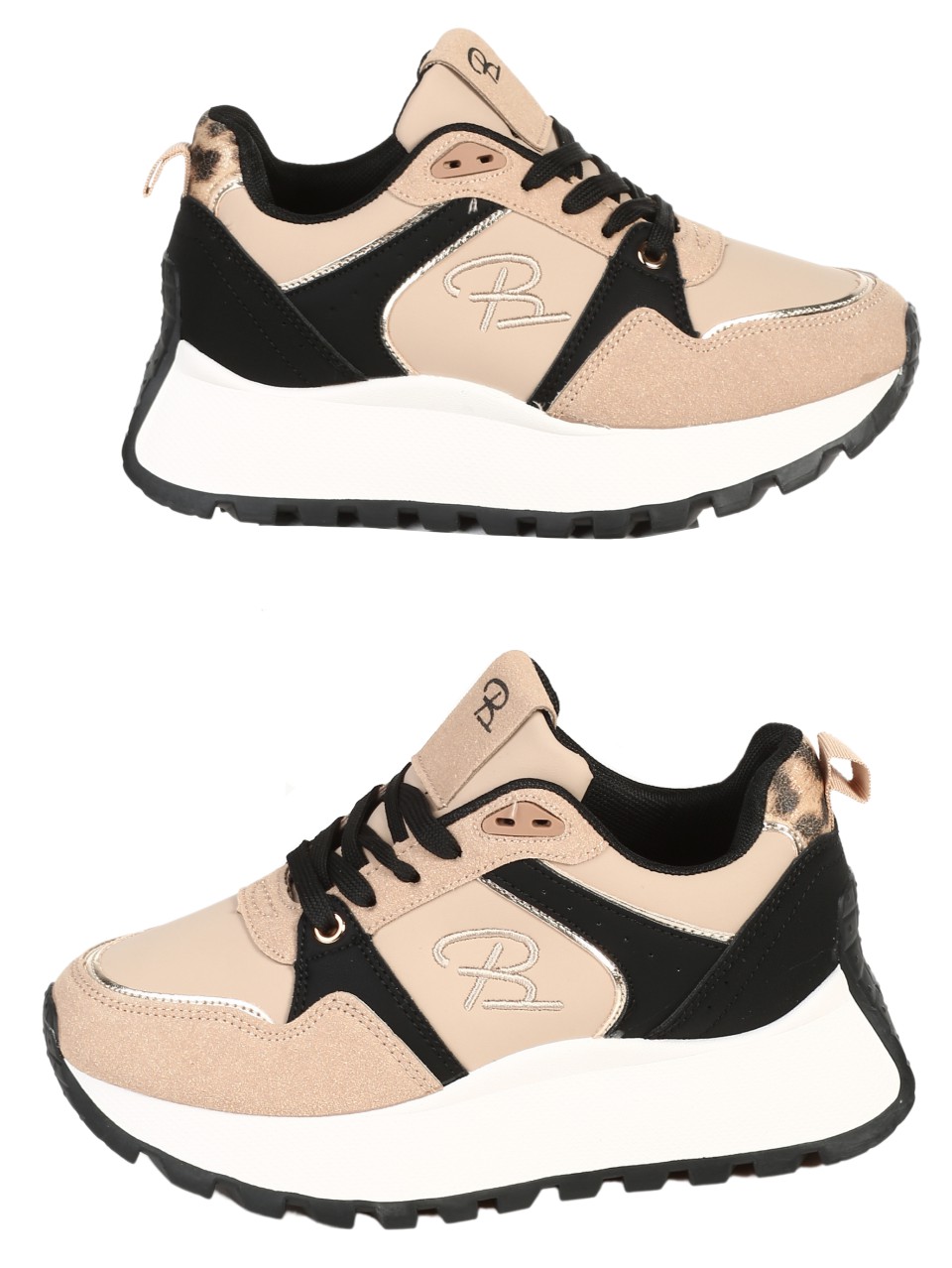 Ежедневни дамски обувки на платформа в бежово 3U-24529 beige