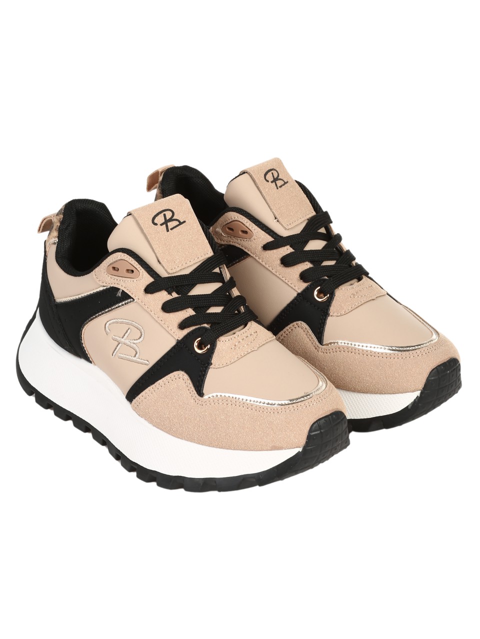 Ежедневни дамски обувки на платформа в бежово 3U-24529 beige