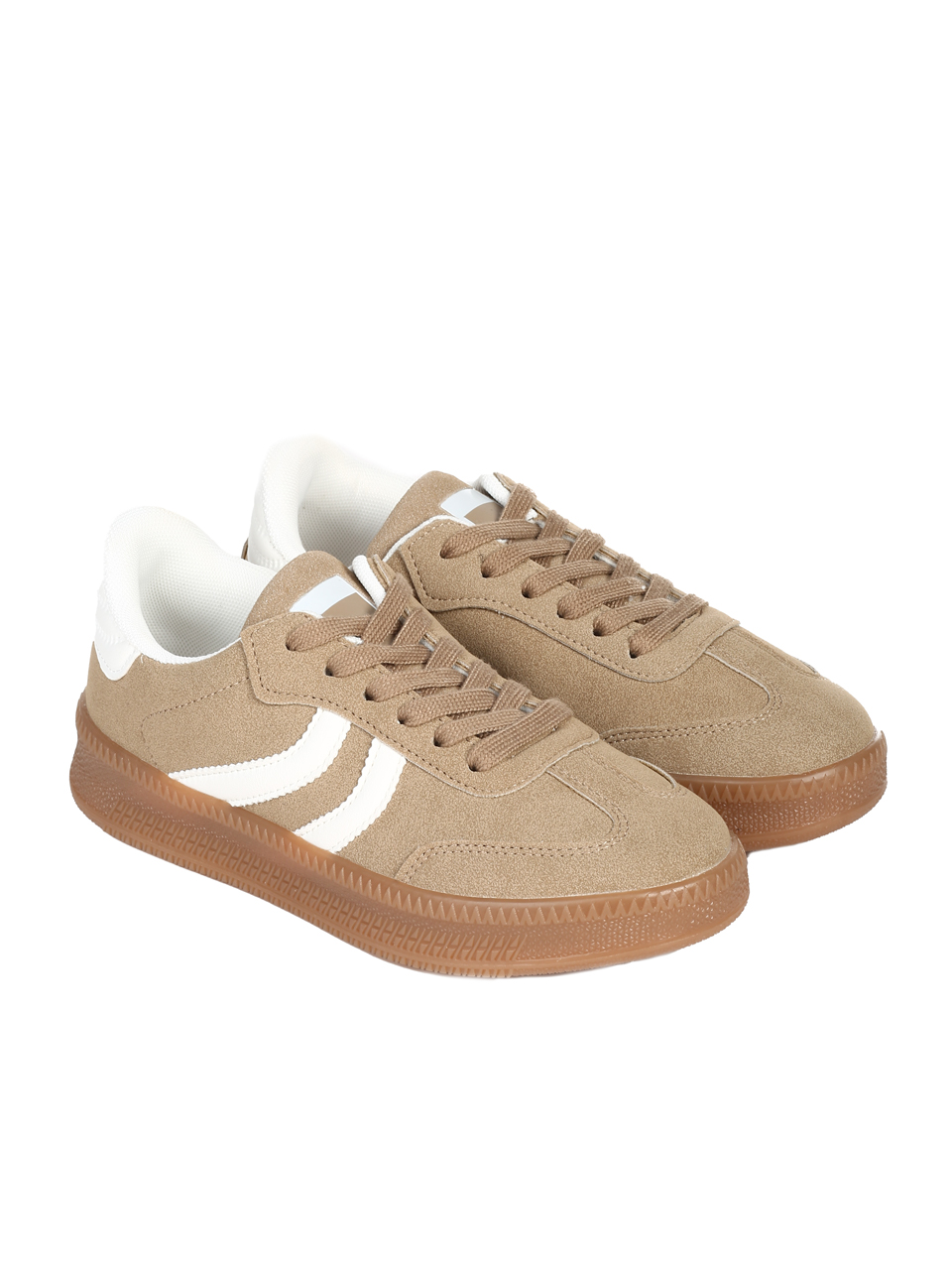Ежедневни дамски обувки на платформа в бежово/бял цвят 3U-24533 beige