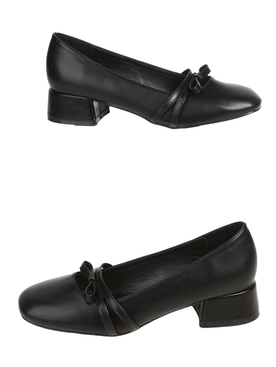 Ежедневни дамски обувки в черно 3M-24647 black pu