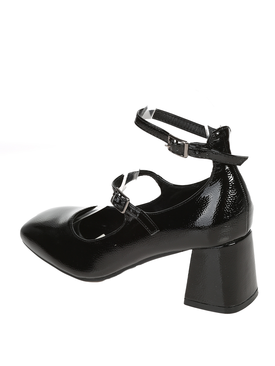 Ежедневни дамски лачени обувки в черно 3M-24661 black