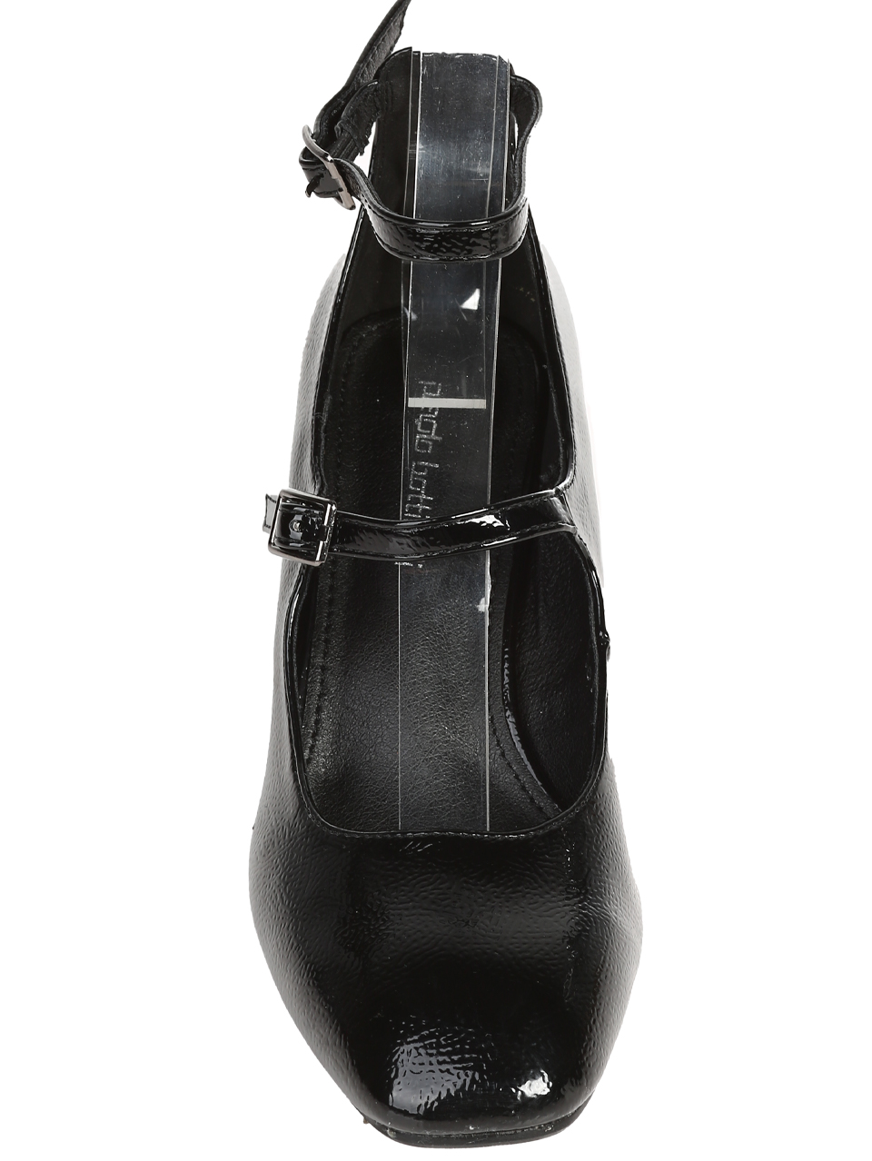 Ежедневни дамски лачени обувки в черно 3M-24661 black
