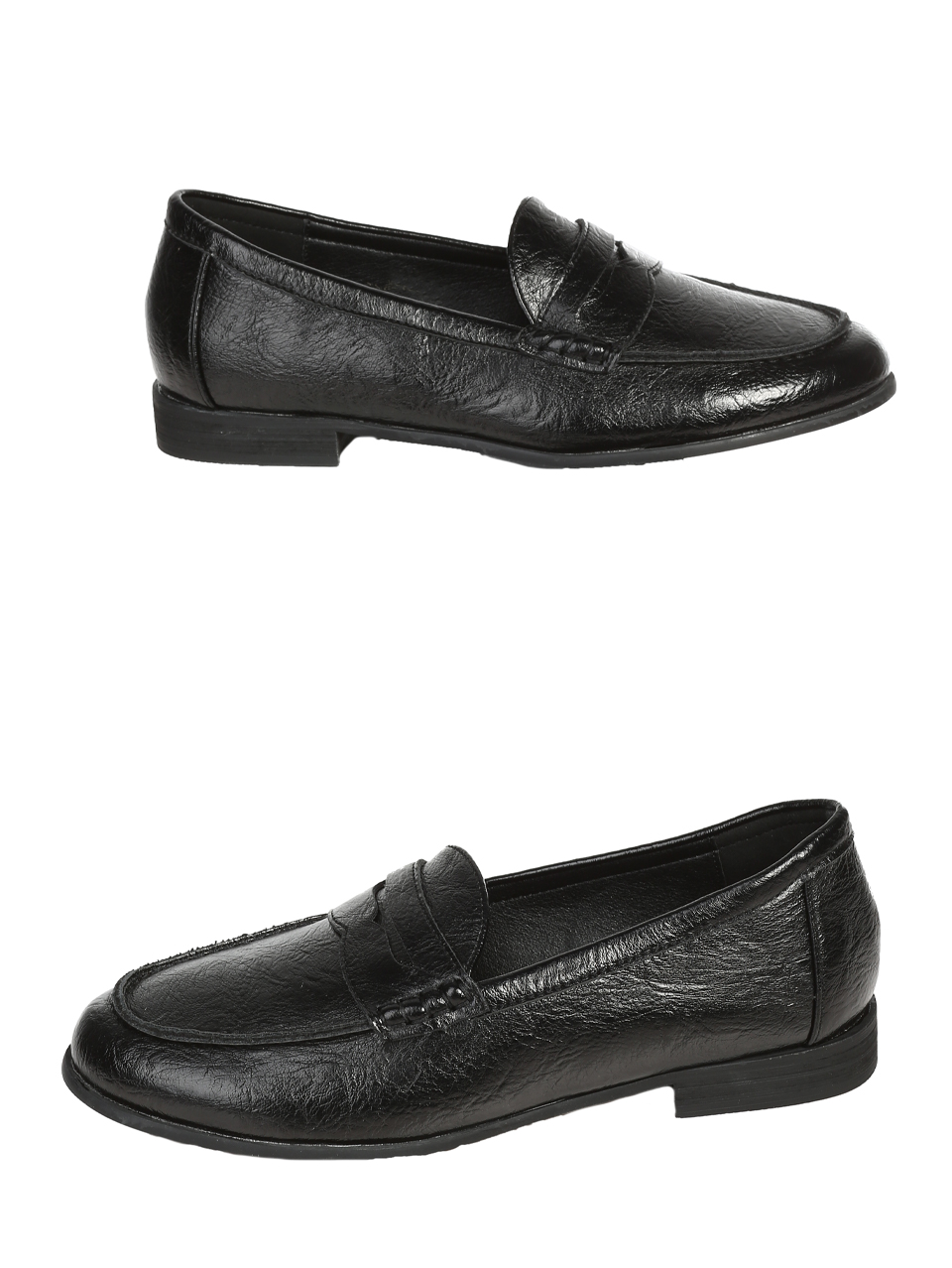 Ежедневни дамски обувки от еко кожа в черно 3M-24662 black