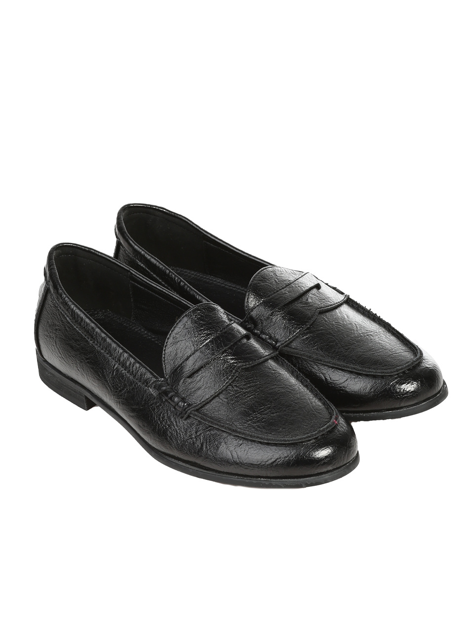 Ежедневни дамски обувки от еко кожа в черно 3M-24662 black