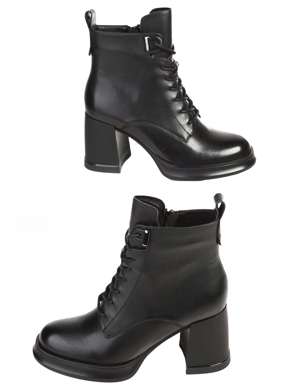 Елегантни дамски боти от естествена кожа в черно 2I-24553 black leather
