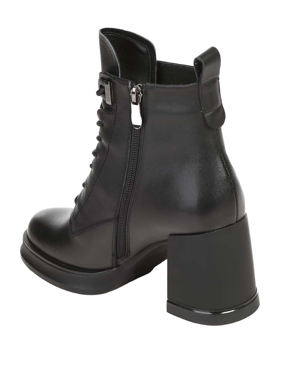 Елегантни дамски боти от естествена кожа в черно 2I-24553 black leather