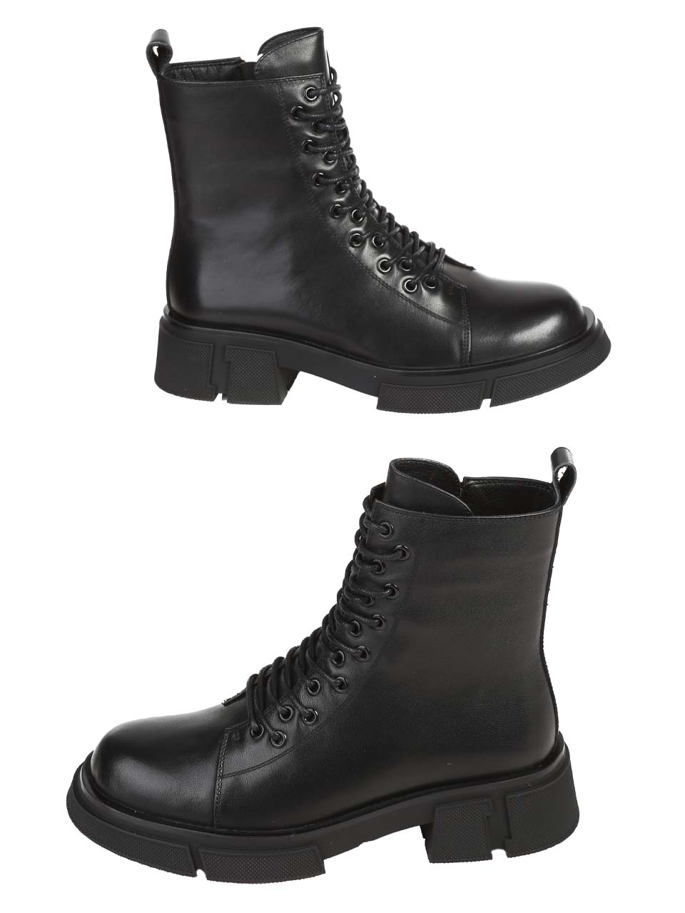 Ежедневни дамски боти от естествена кожа в черно 2I-24558 black