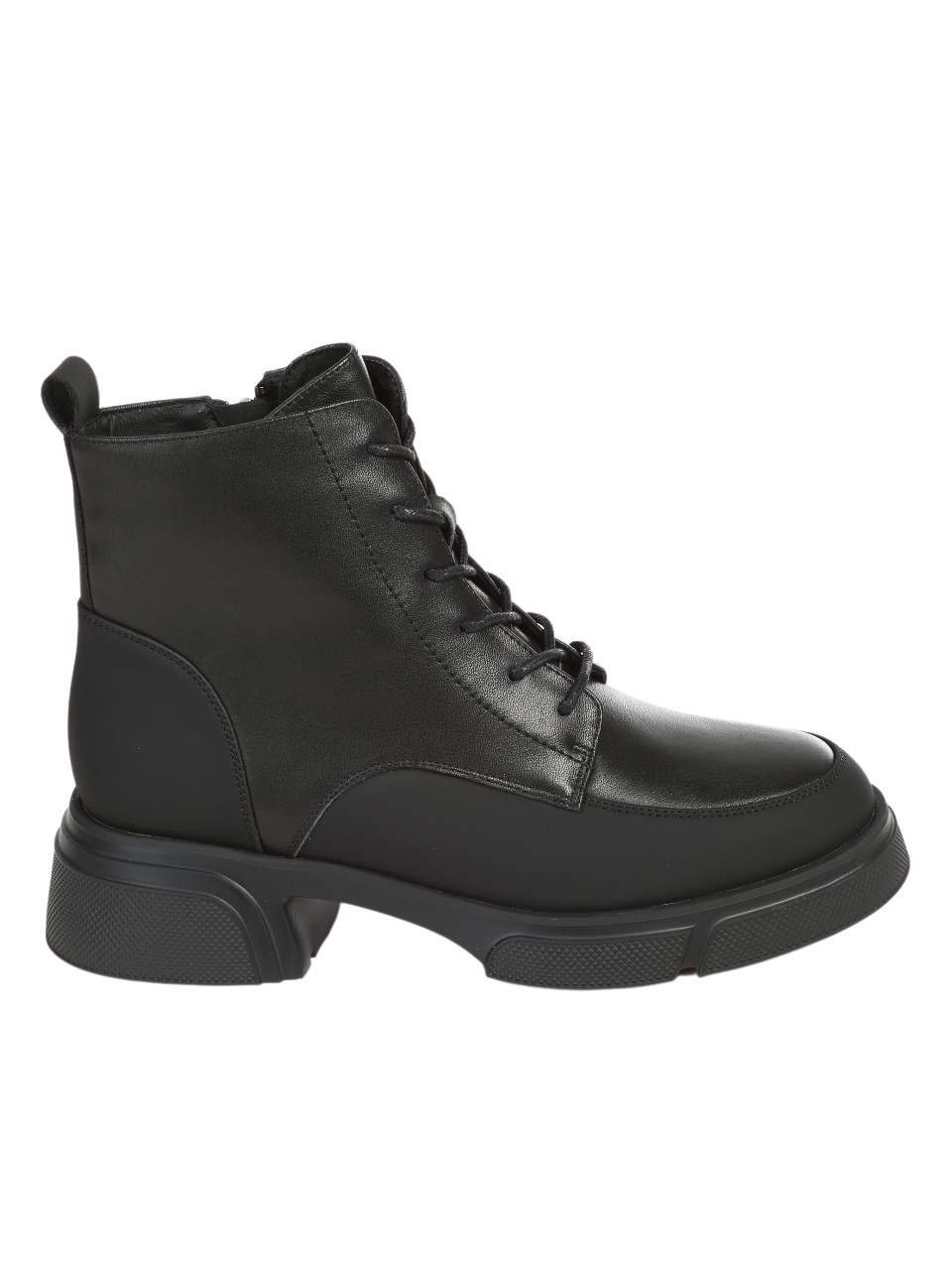 Ежедневни дамски боти от естествена кожа в черно 2I-24608 black