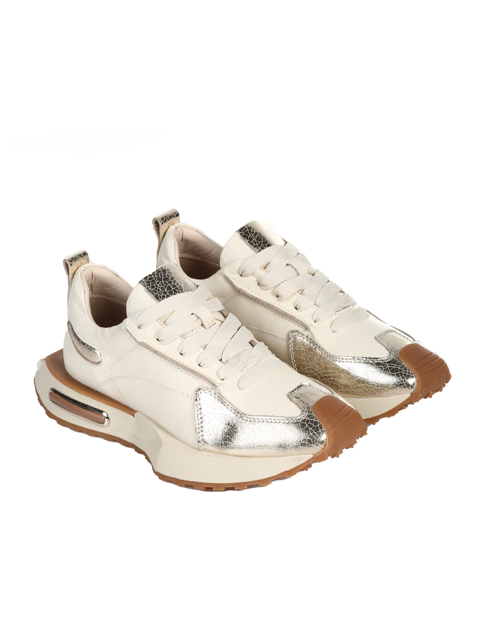 Дамски обувки от естествена кожа в бежово  3AT-24814 beige