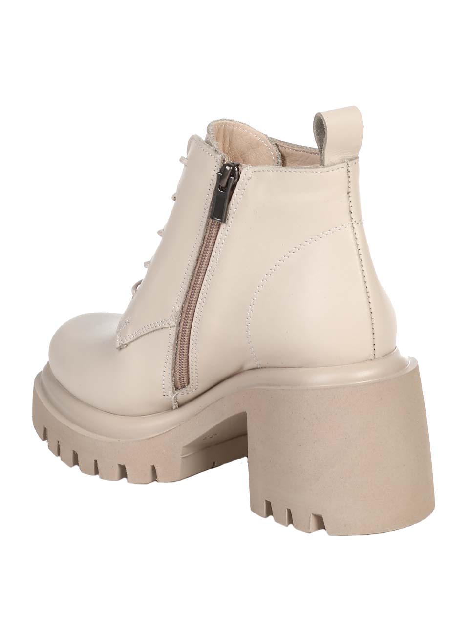 Ежедневни дамски боти от естествена кожа в бежово 2AT-24810 beige