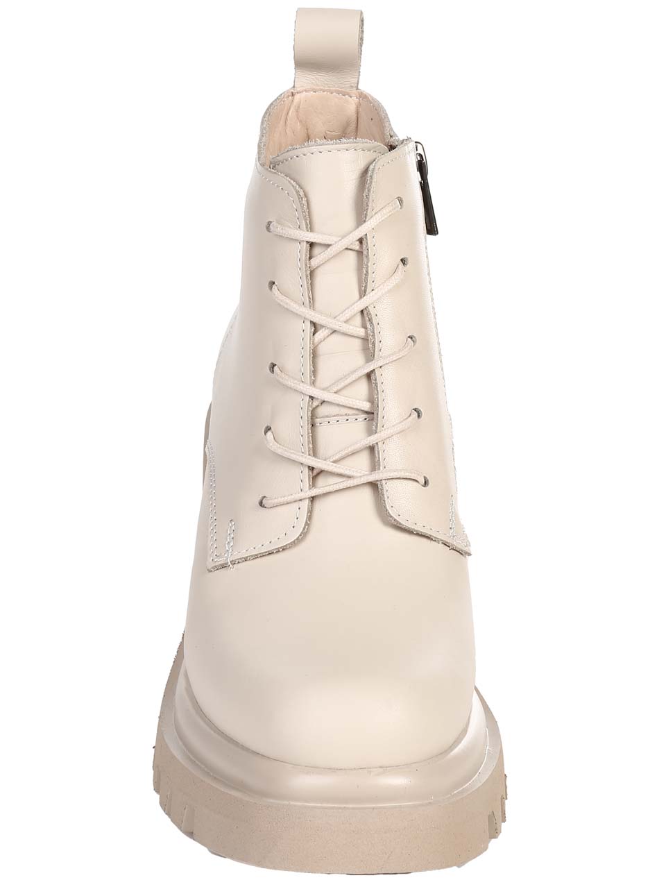 Ежедневни дамски боти от естествена кожа в бежово 2AT-24810 beige