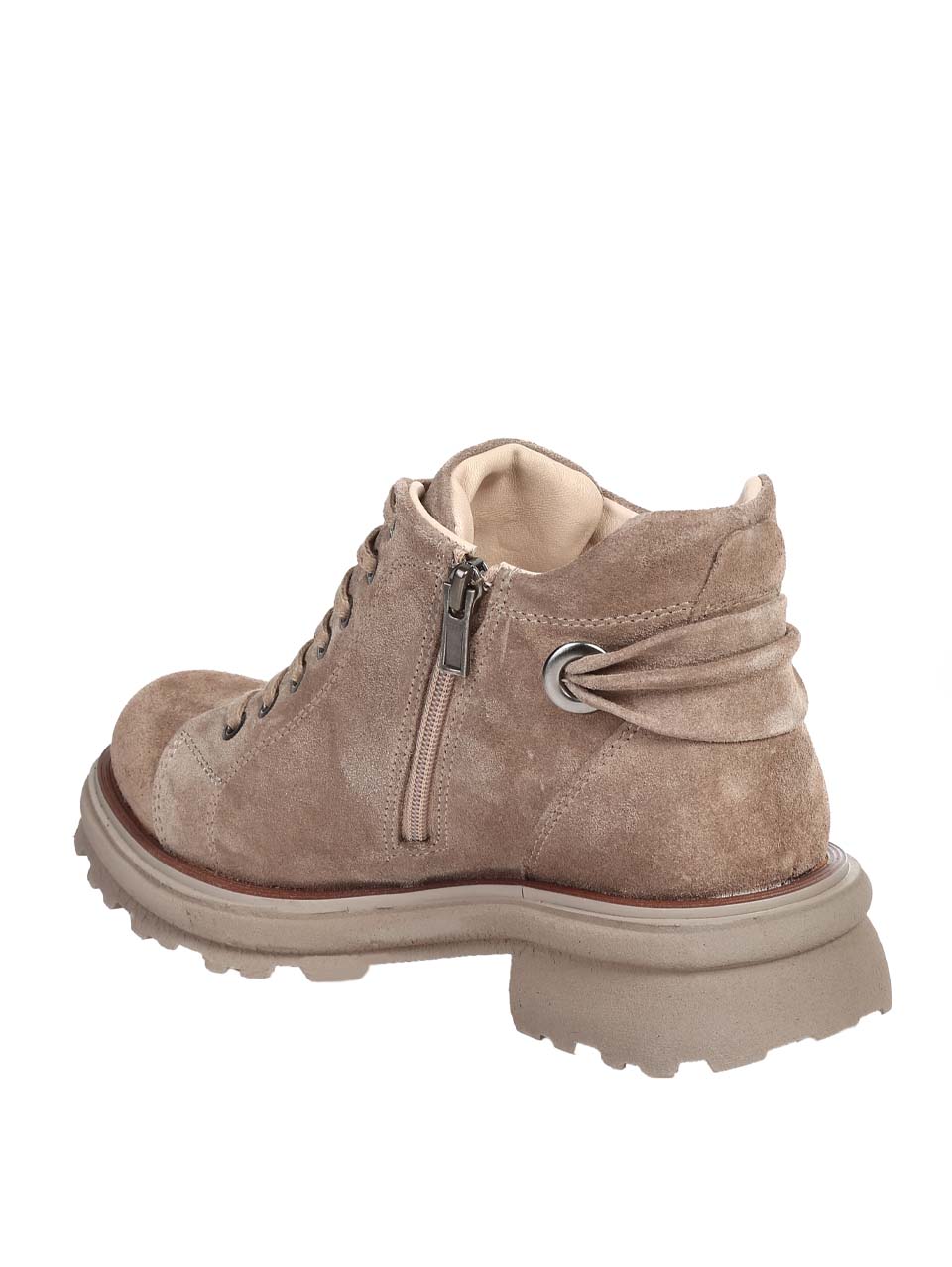 Ежедневни дамски боти от естествен велур в бежово 2AT-24811 beige