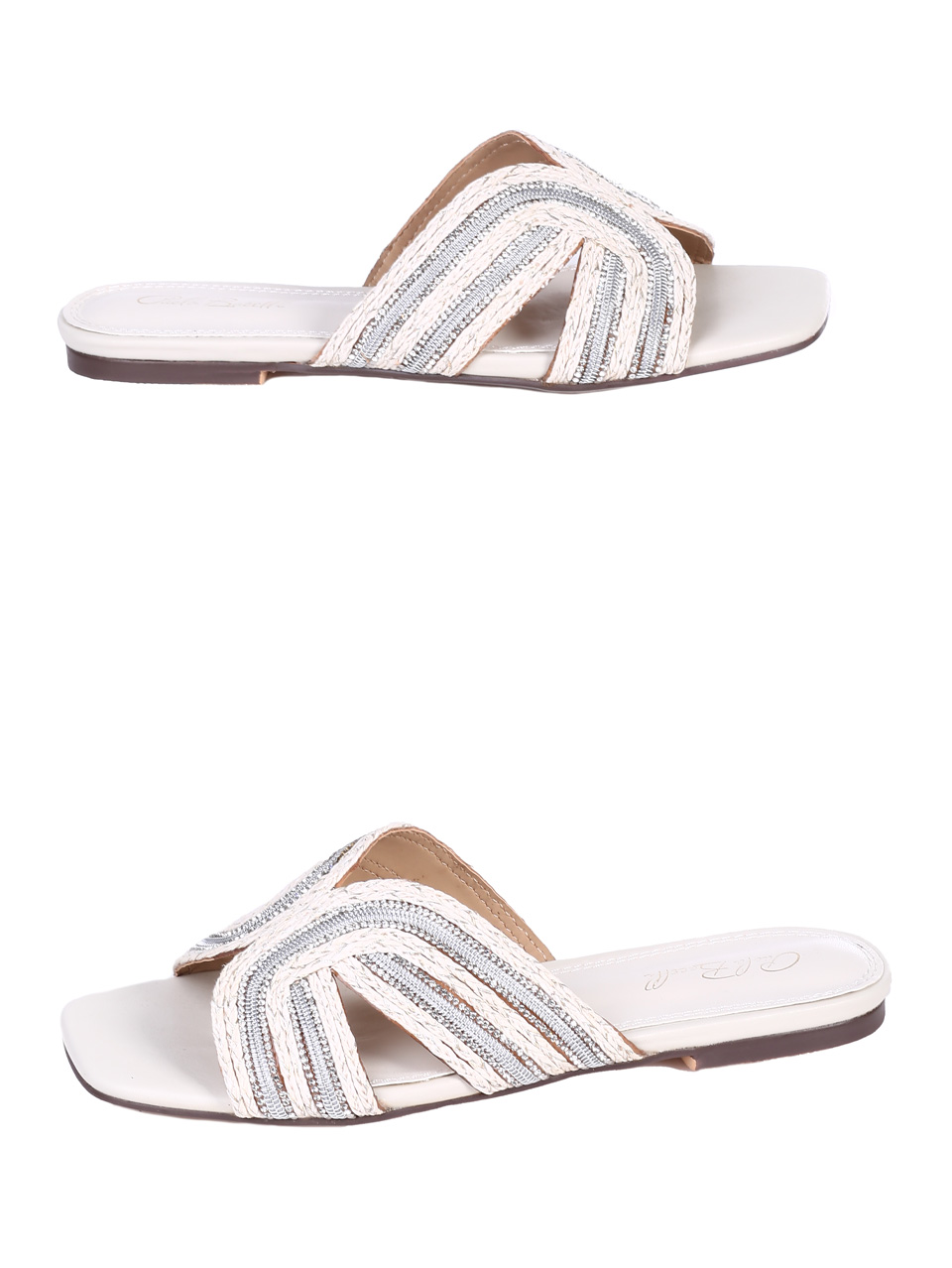 Ежедневни дамски чехли в бяло 5H-24211 off white