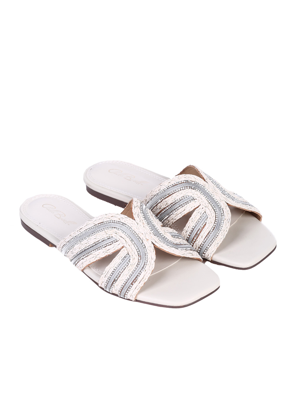 Ежедневни дамски чехли в бяло 5H-24211 off white
