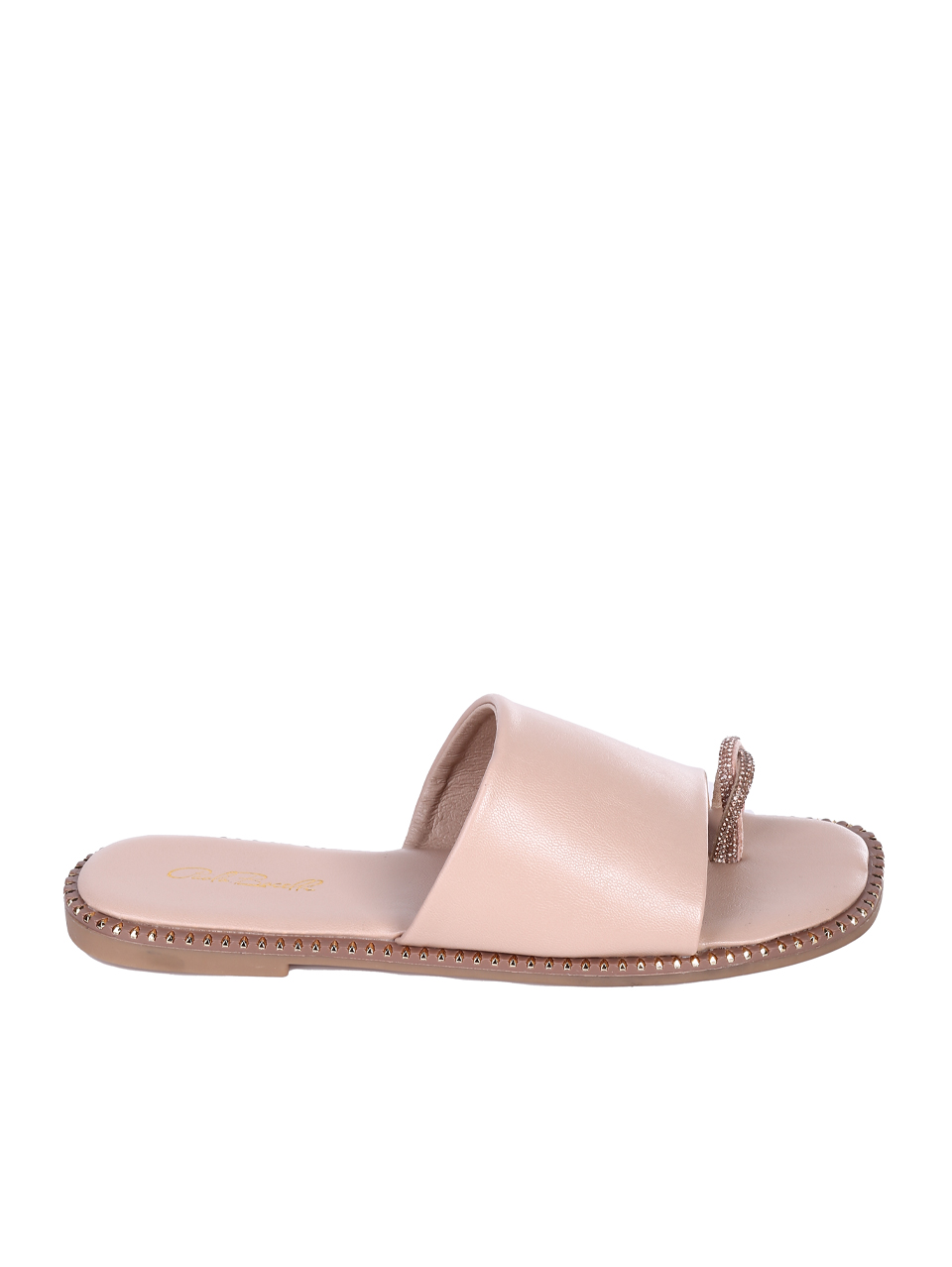Ежедневни дамски чехли в бежово 5H-24212 beige