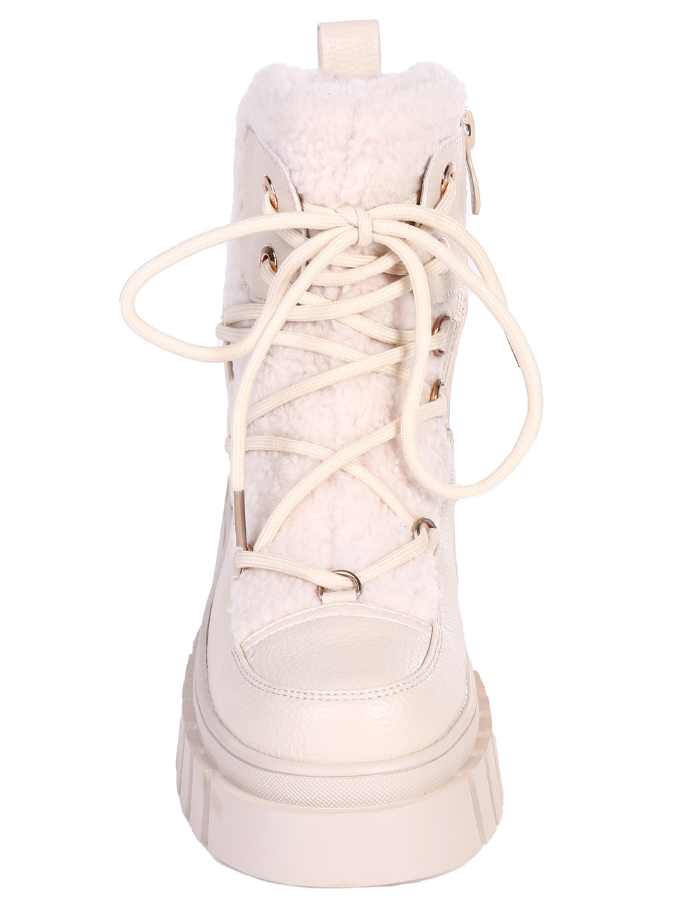Ежедневни дамски боти в бежово 2R-24577 beige
