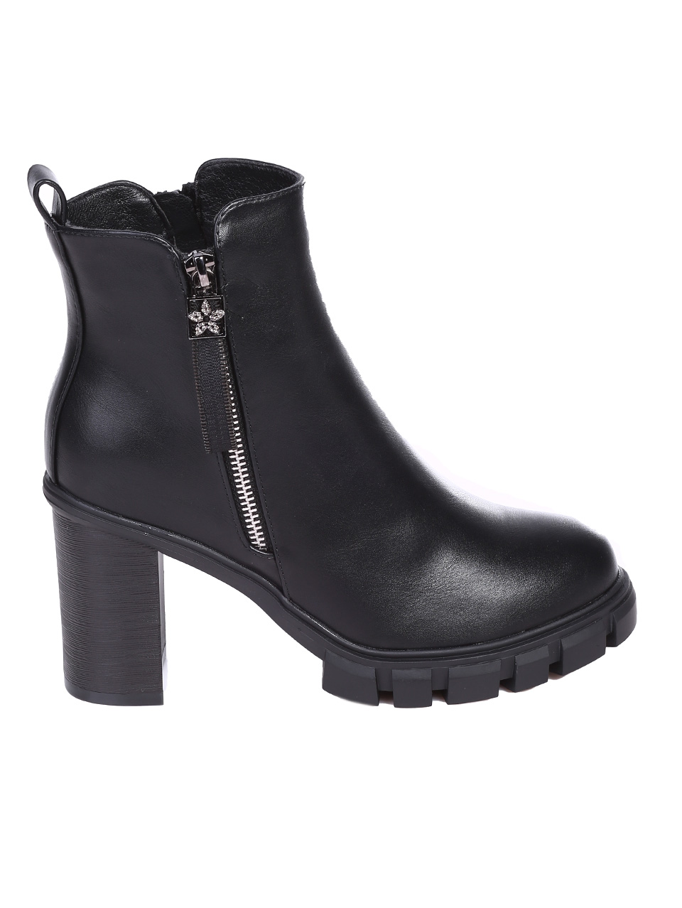 Дамски боти на ток в черно 2R-24688 black