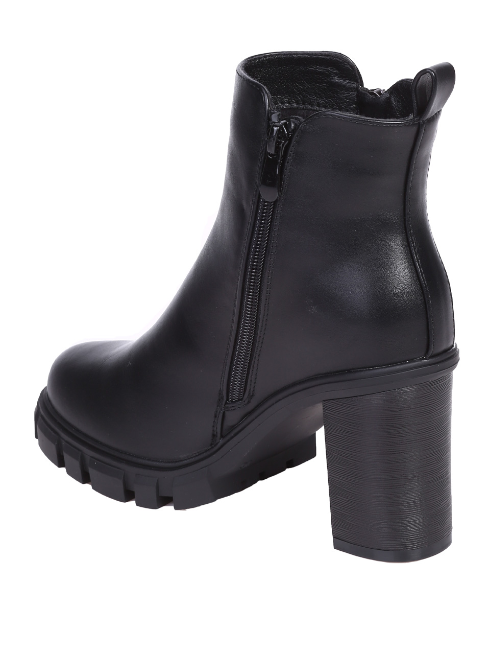 Дамски боти на ток в черно 2R-24688 black