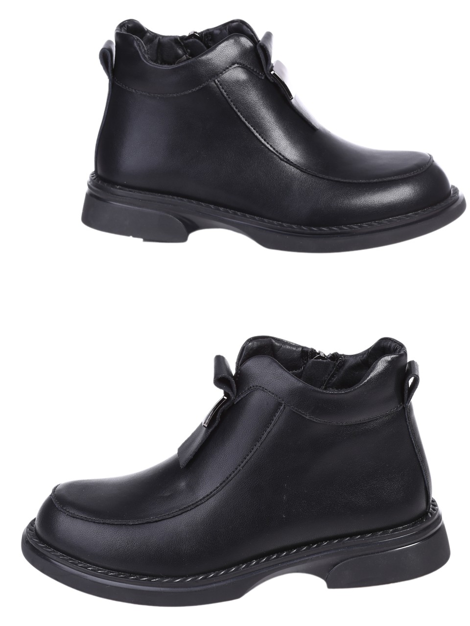 Ежедневни дамски боти от естествена кожа в черно 2AF-24656 black