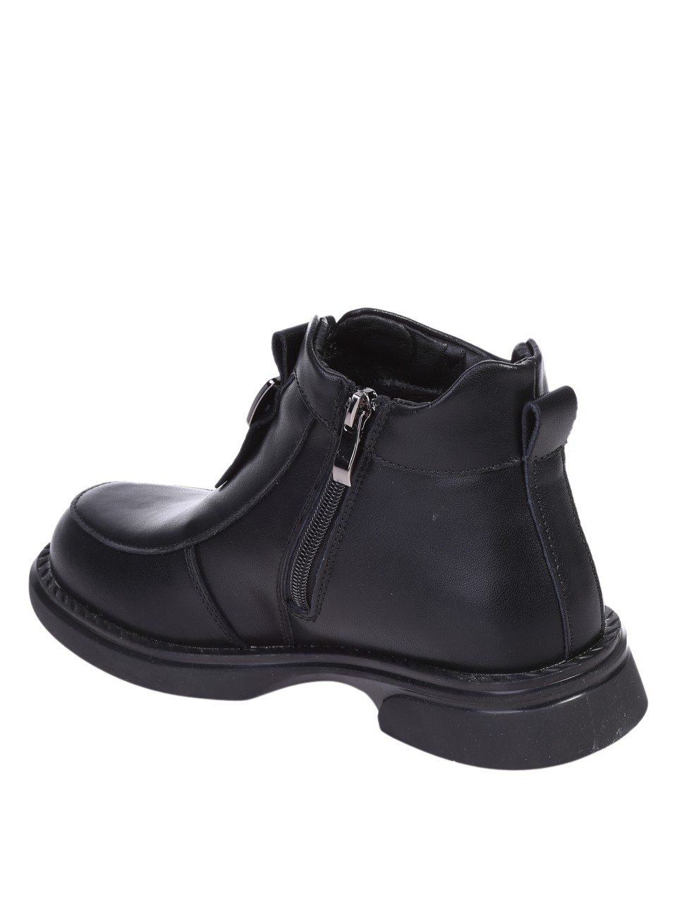 Ежедневни дамски боти от естествена кожа в черно 2AF-24656 black