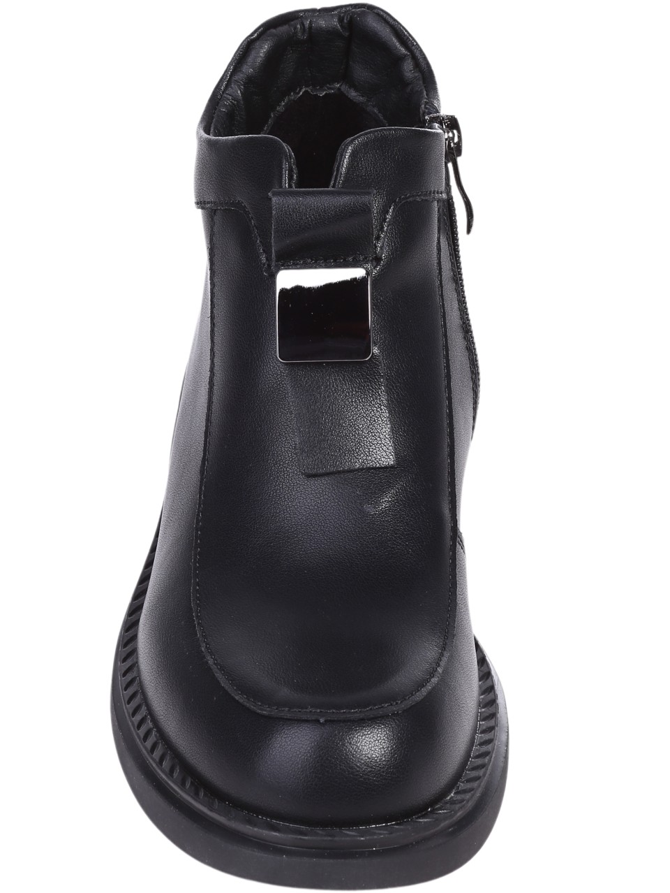 Ежедневни дамски боти от естествена кожа в черно 2AF-24656 black