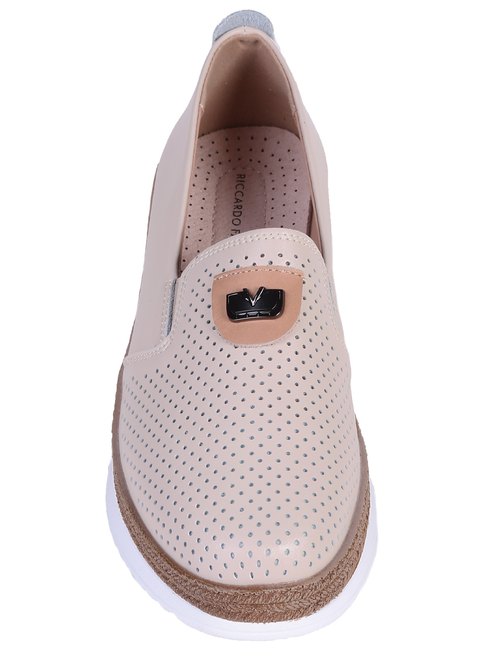 Ежедневни дамски обувки от естествена кожа в бежово 3AF-25041 beige