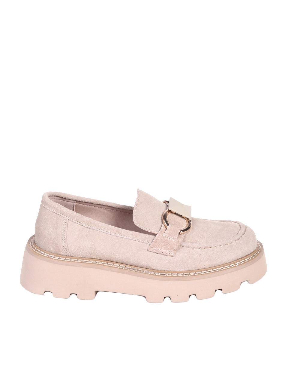 Ежедневни дамски обувки от естествен велур в бежово 3AF-25042 beige