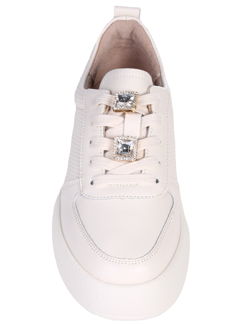 Ежедневни дамски обувки от естествена кожа в бежово 3AF-25092 beige