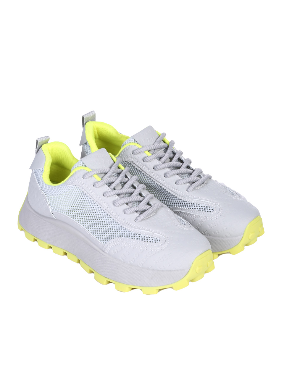 Ежедневни мъжки комфортни обувки в сиво/зелено 7U-25117 grey/green