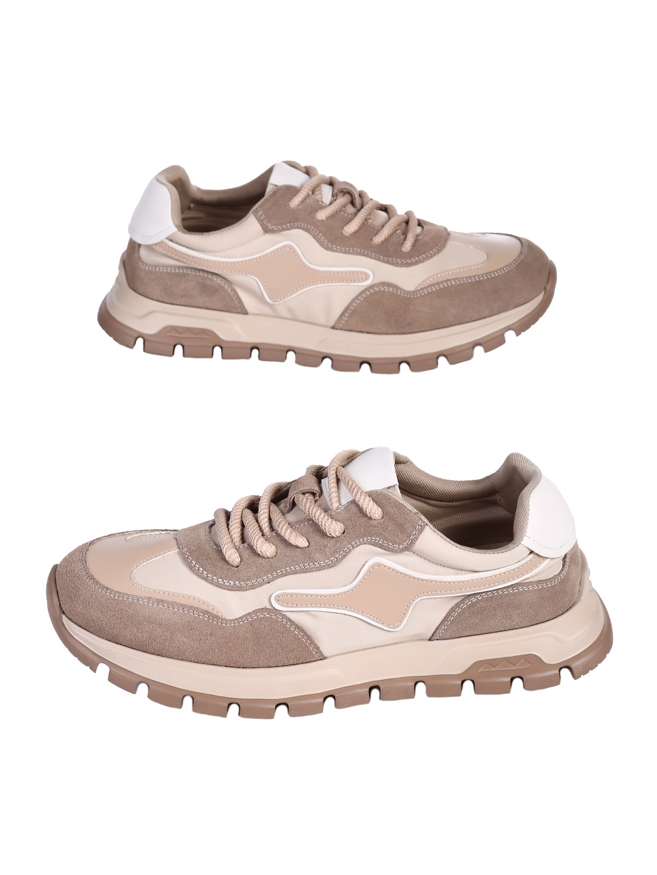 Ежедневни мъжки обувки от естествен велур в бежово 7AF-25022 beige