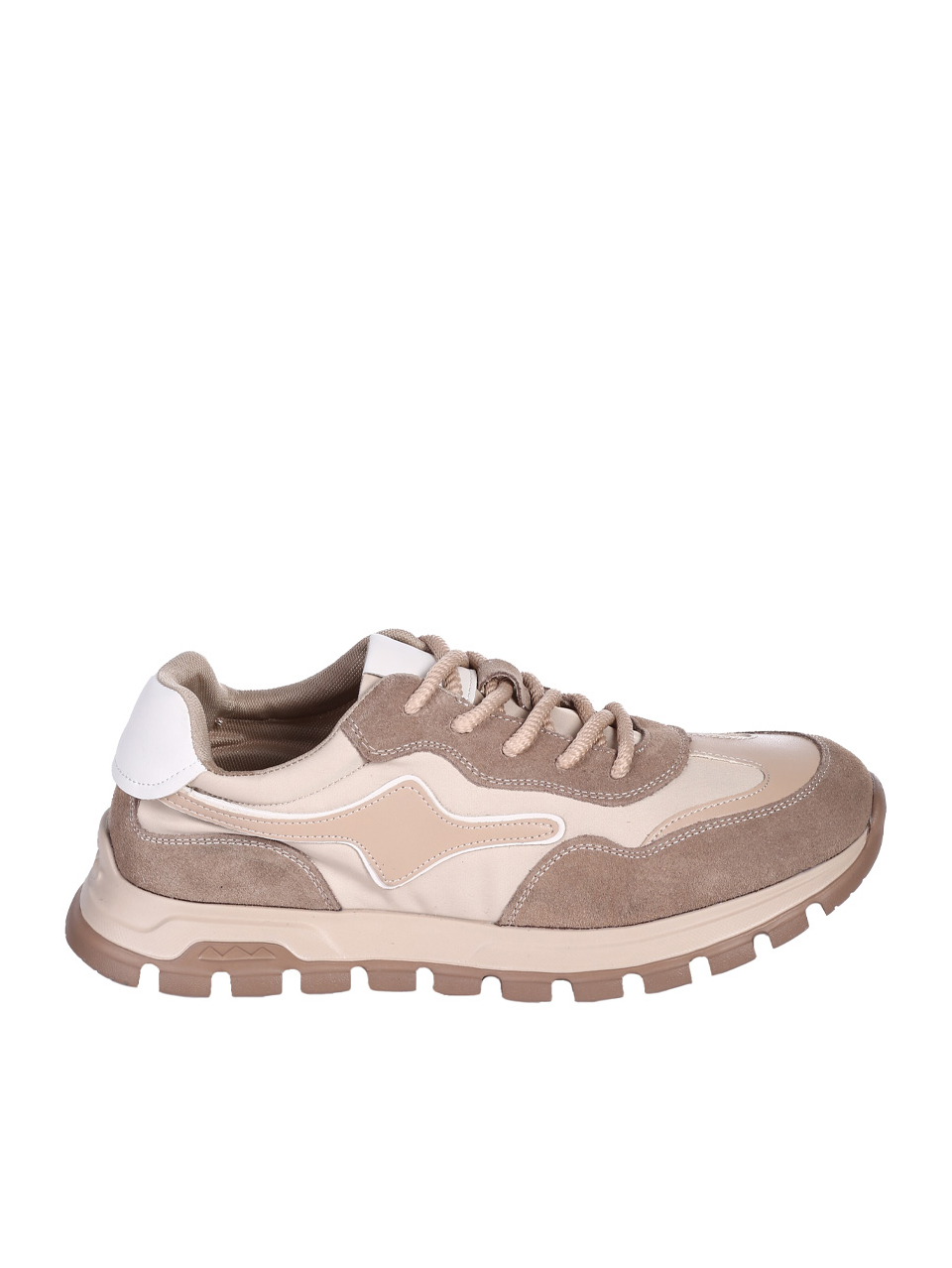 Ежедневни мъжки обувки от естествен велур в бежово 7AF-25022 beige