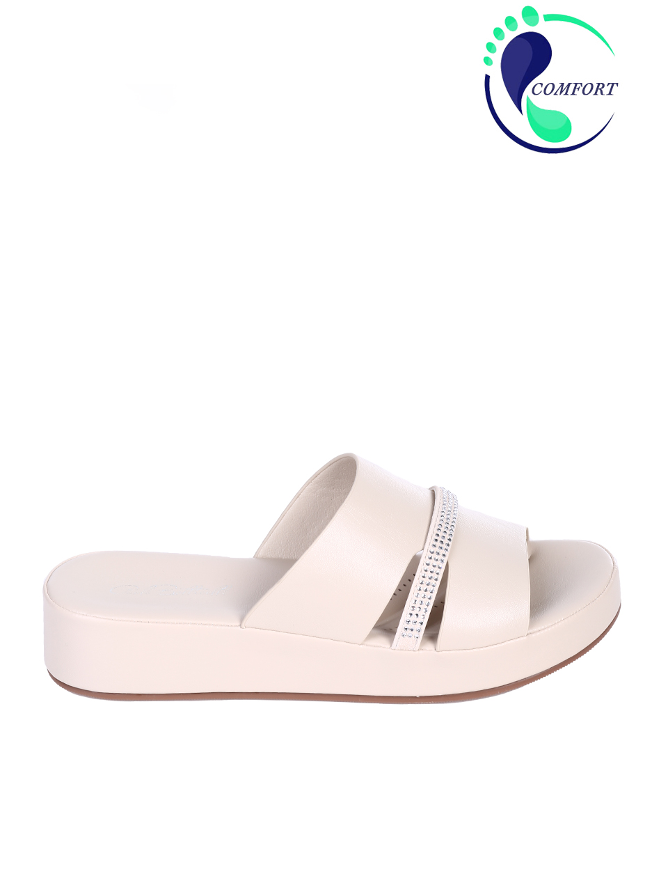 Ежедневни дамски чехли в бежово 5H-25169 off white