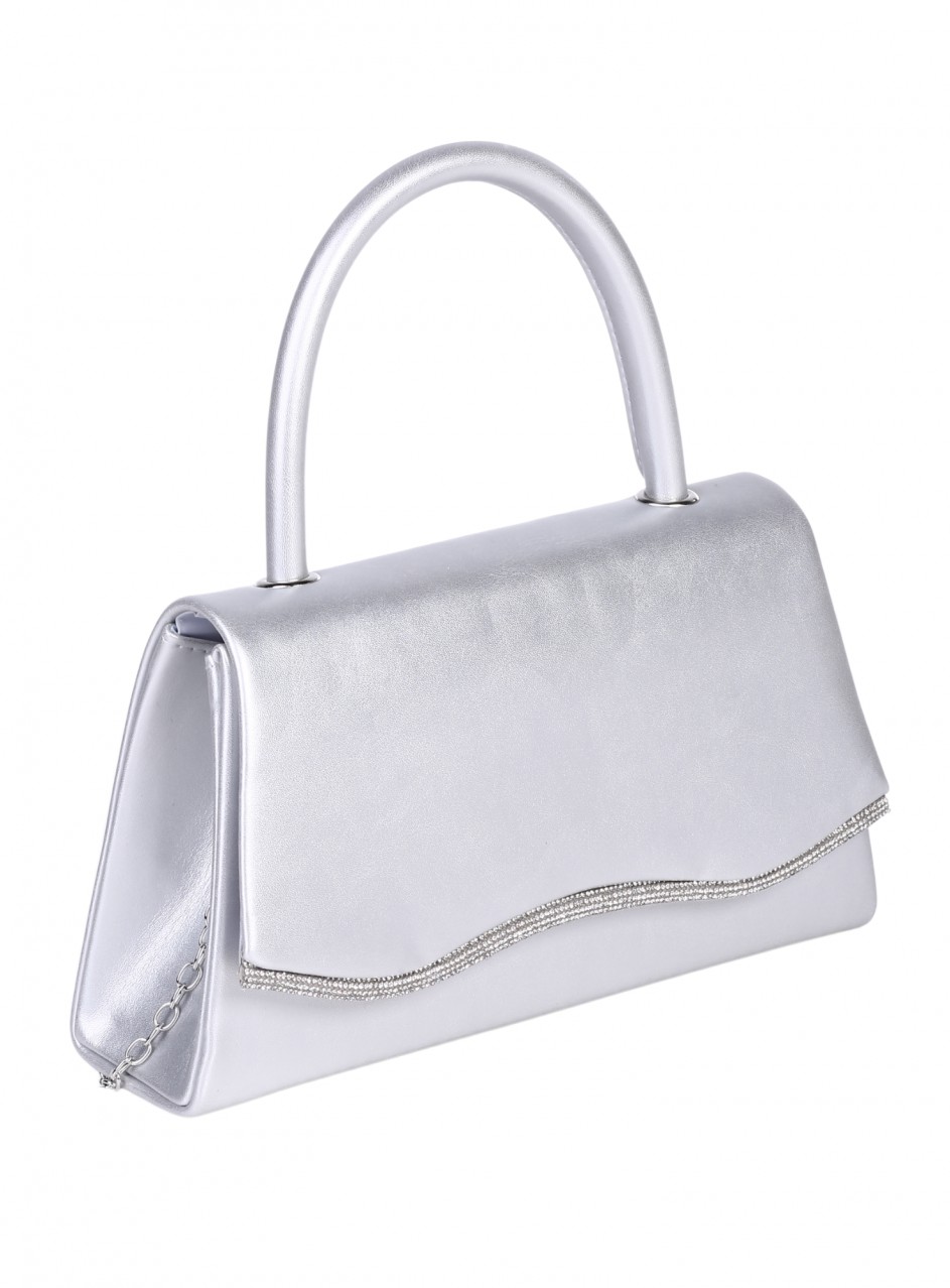 Елегантна дамска чанта в сребристо 9AG-24121 silver
