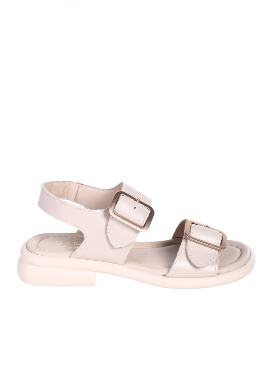 Ежедневни дамски сандали от естествена кожа в бежово 4AT-25338 beige