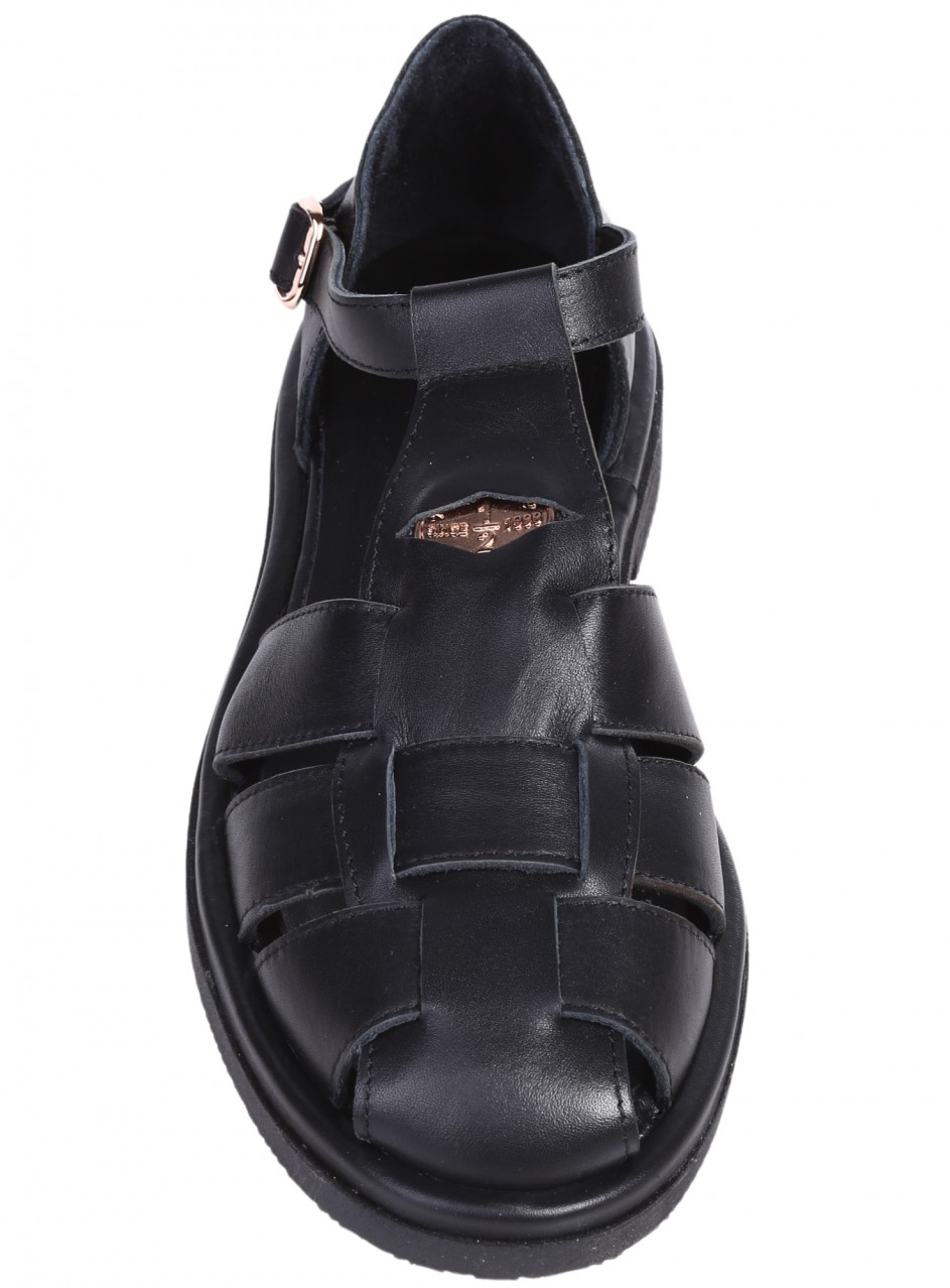 Ежедневни дамски обувки от естествена кожа в черно 3AT-25342 black leather