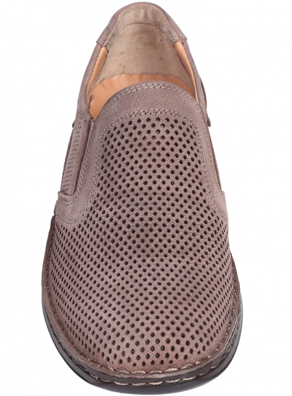 Ежедневни мъжки обувки от естествен набук в бежово 7AT-25391 beige