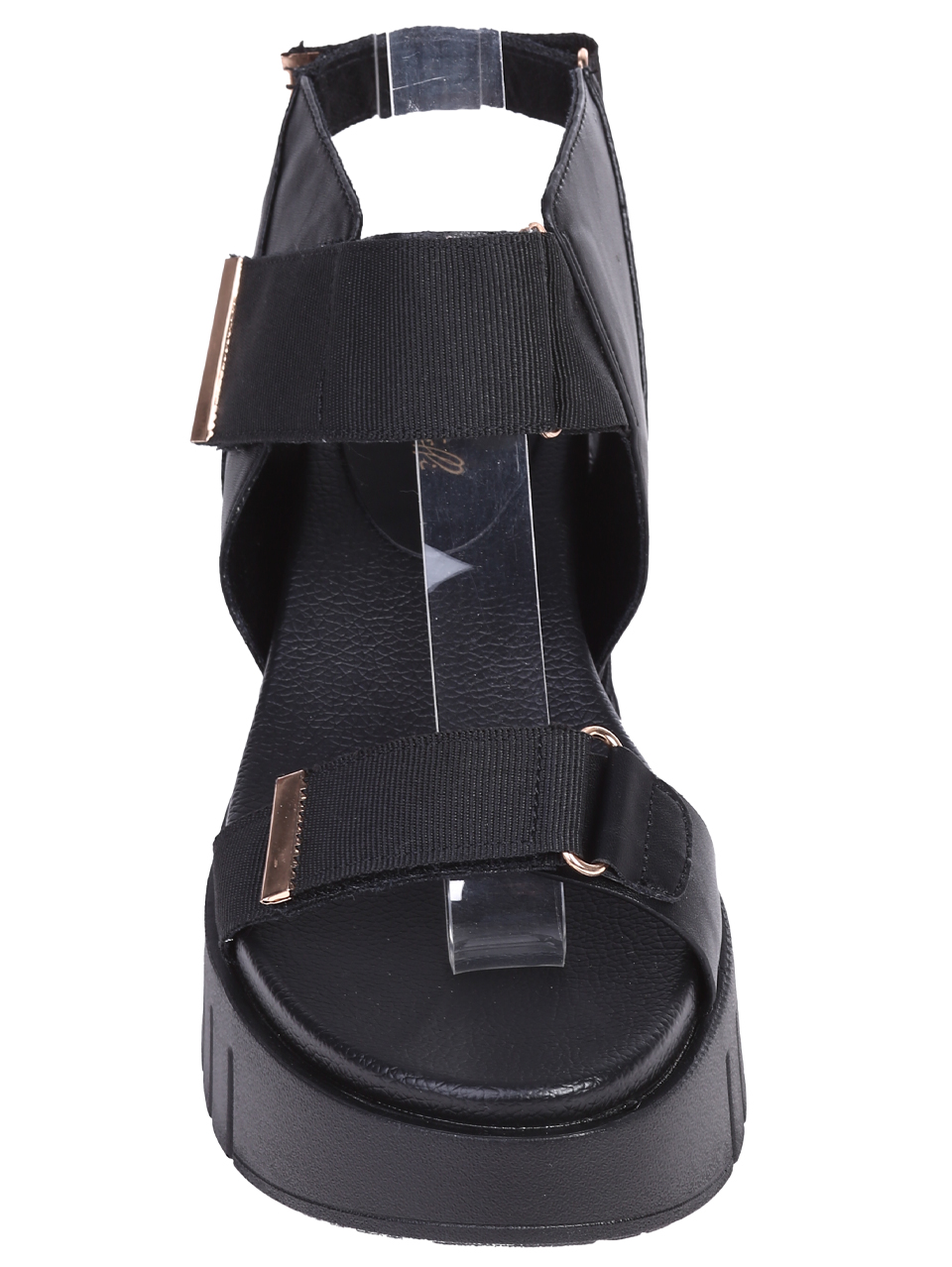Ежедневни дамски сандали, на платформа, в черно 4H-25149 black