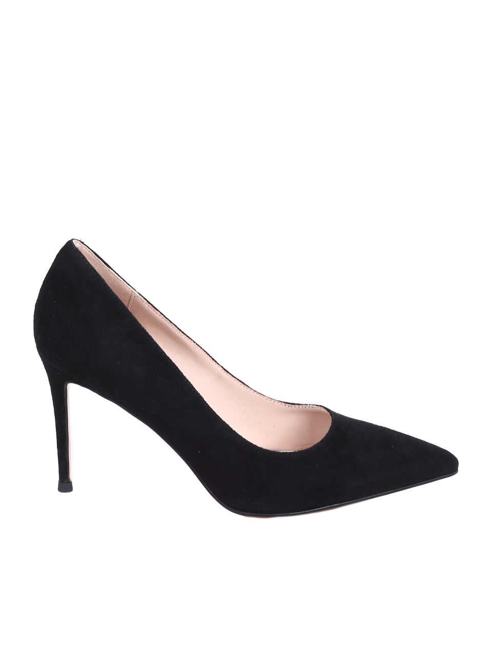 Елегантни дамски обувки, на висок ток, от естествен велур в черно GL-P3268 black/1388 black