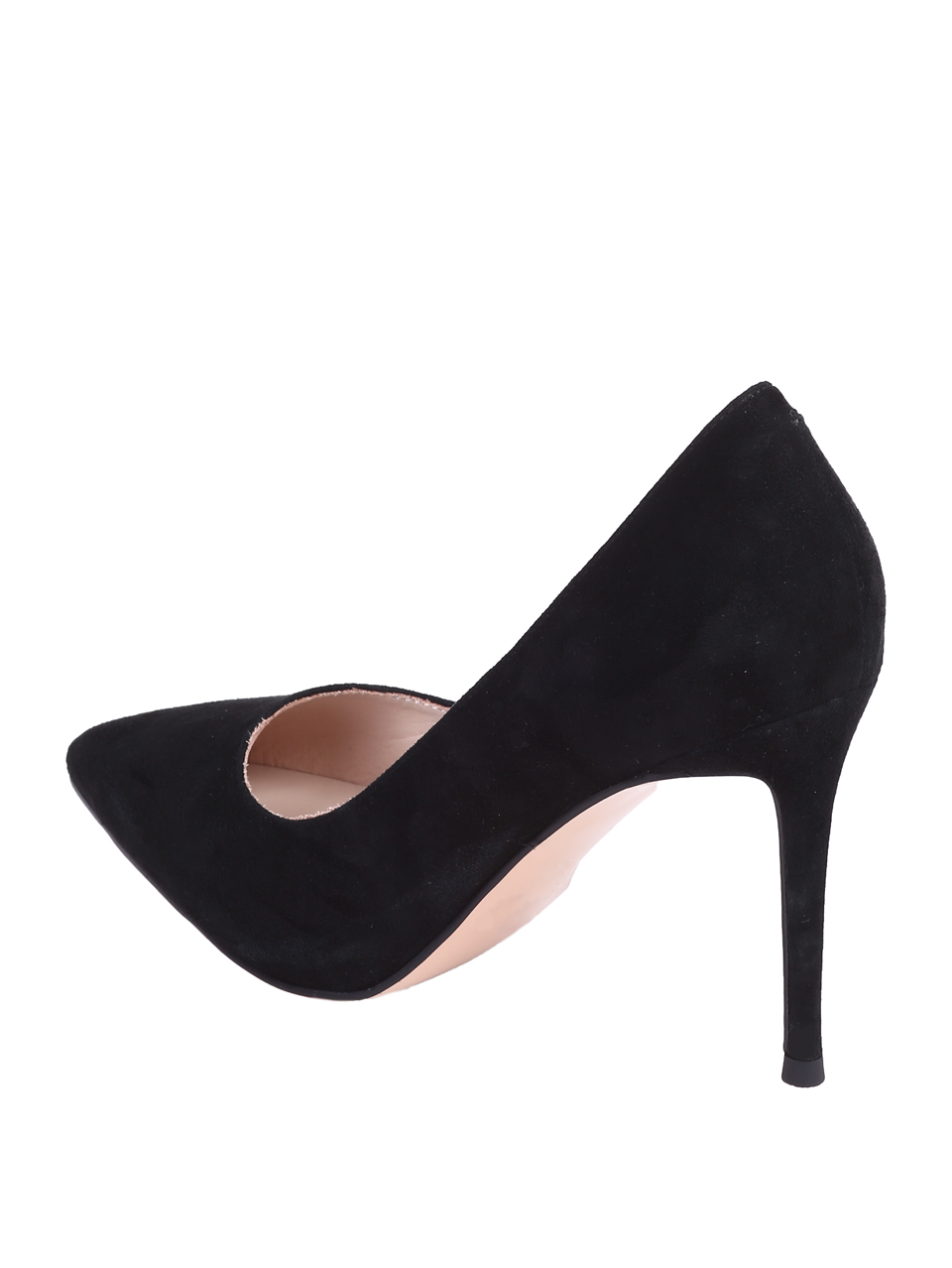 Елегантни дамски обувки, на висок ток, от естествен велур в черно GL-P3268 black/1388 black