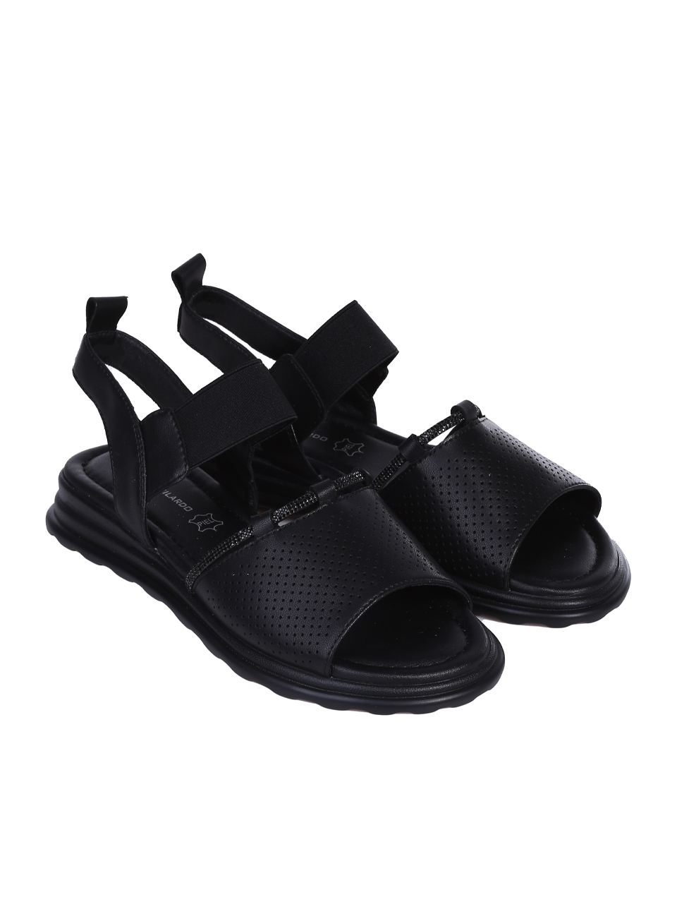 Ежедневни дамски сандали от естествена кожа в черно 4AF-25064 black