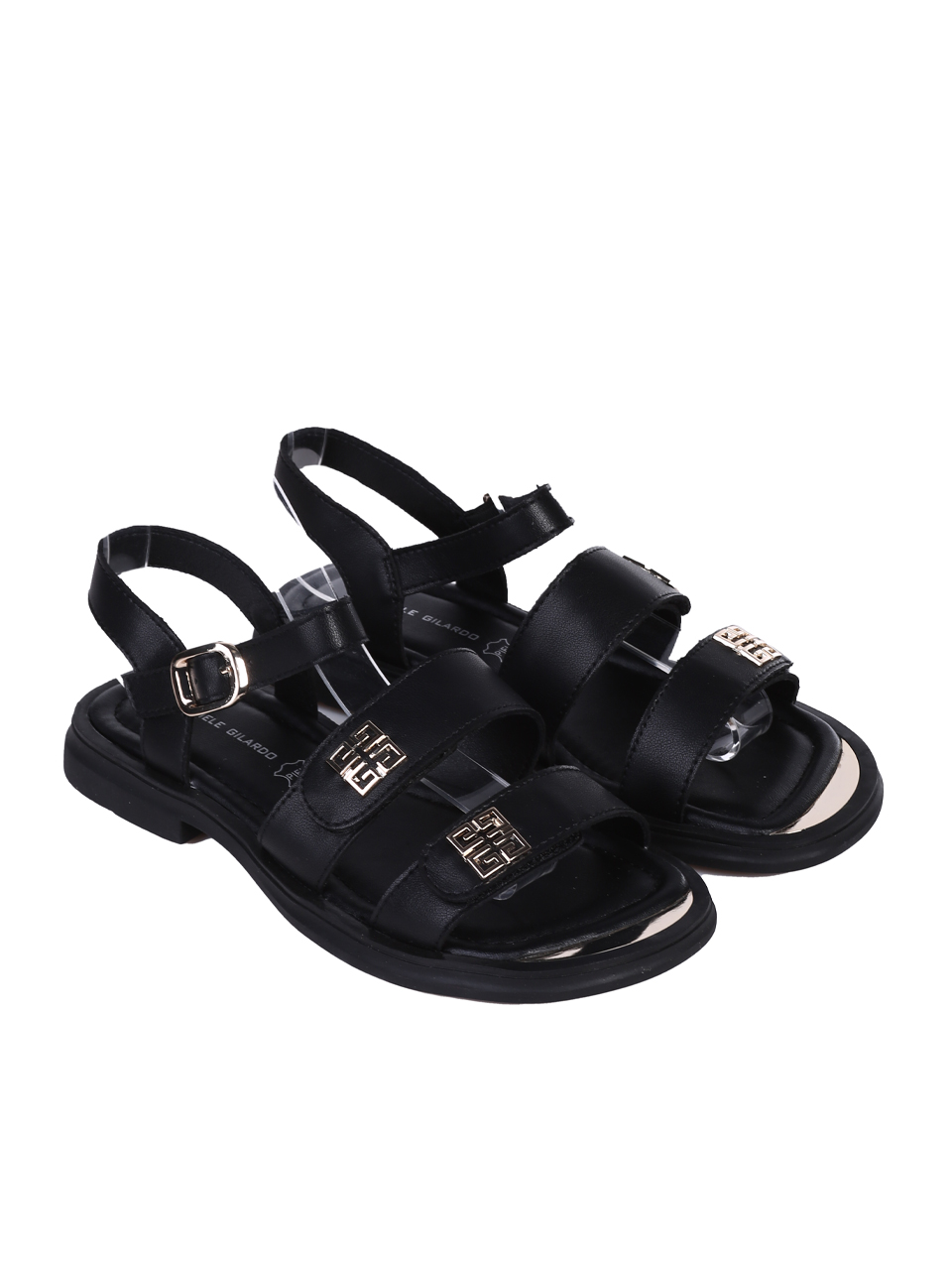 Ежедневни дамски сандали от естествена кожа в черно 4AF-25065 black