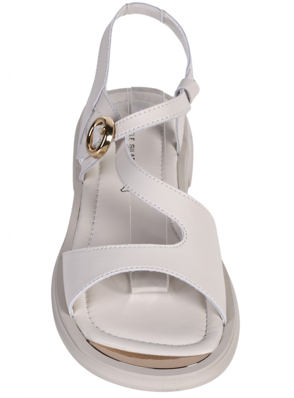 Ежедневни дамски сандали от естествена кожа в бежово 4AF-25069 beige