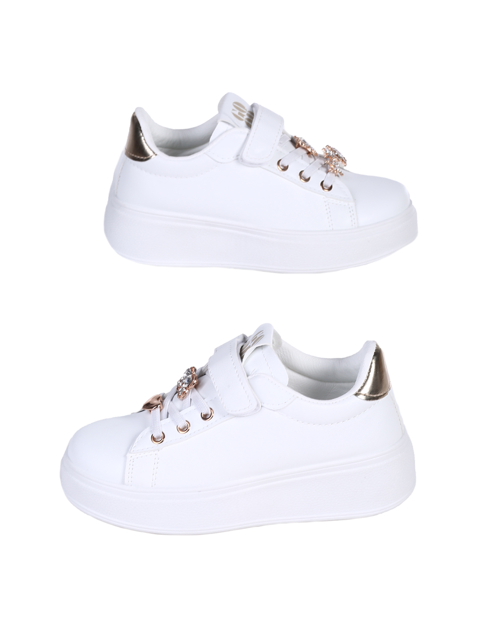 Ежедневни детски обувки в бял/златист цвят  18U-25148 white/gold
