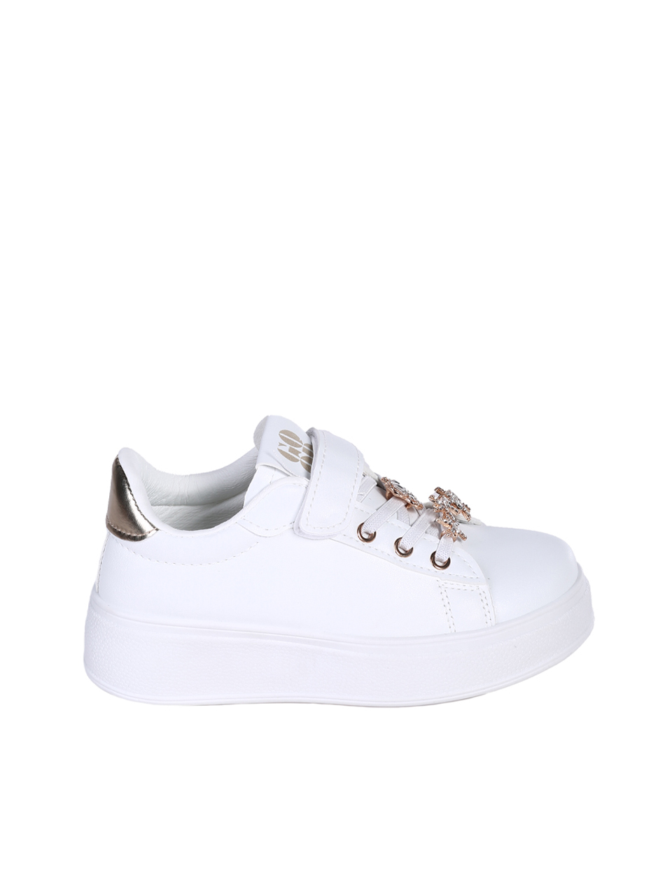Ежедневни детски обувки в бял/златист цвят  18U-25148 white/gold