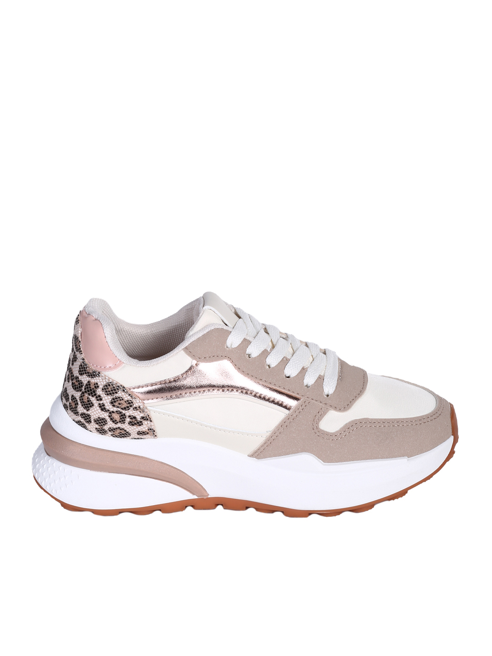 Ежедневни дамски обувки, тип кец, в бежово 3U-25202 beige