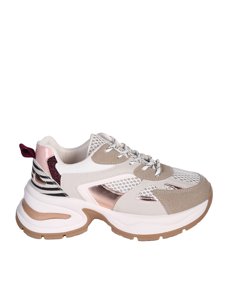 Ежедневни дамски обувки, тип кец, в бежово 3U-25203 beige