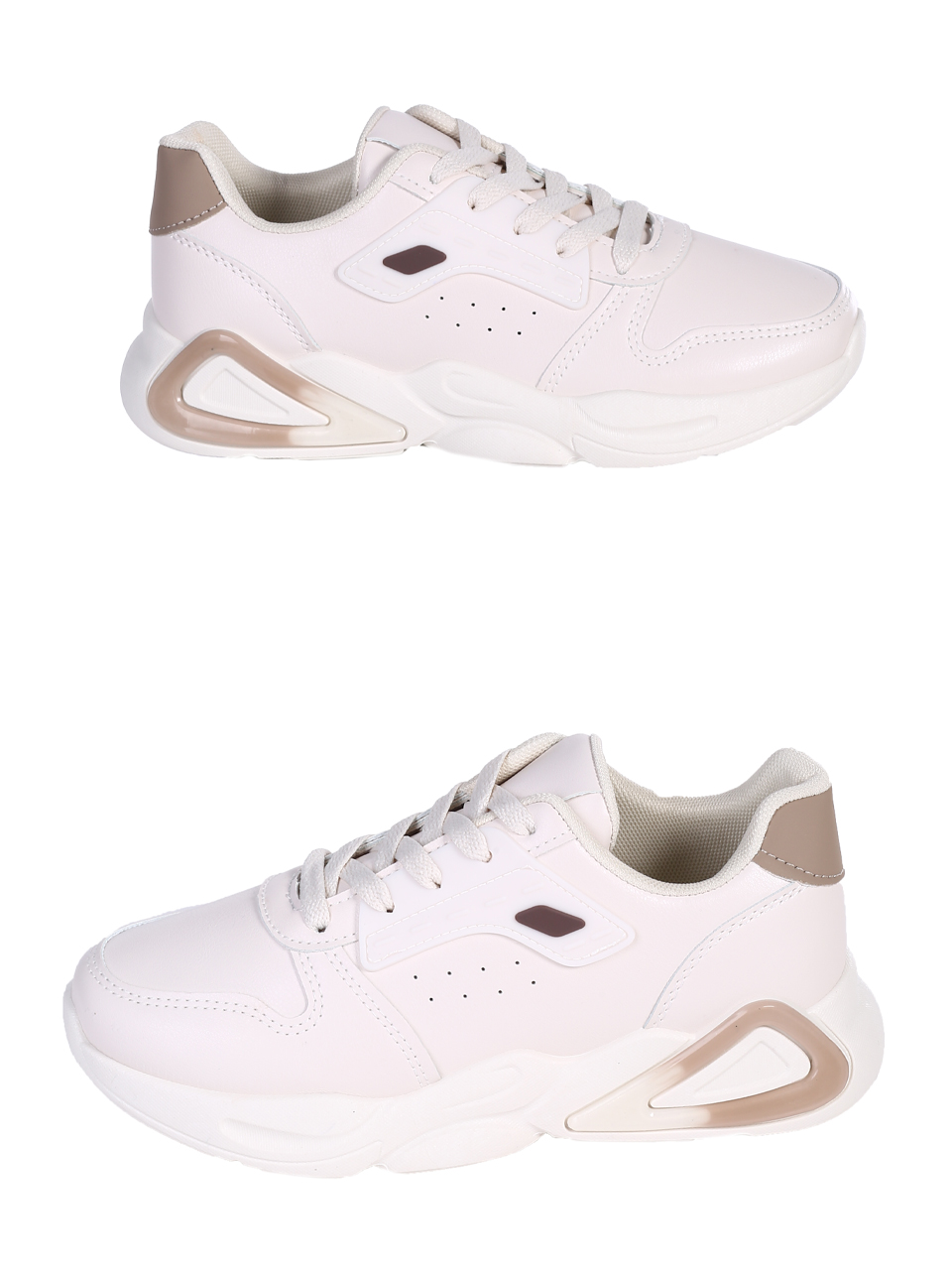 Ежедневни дамски обувки, тип кец, в бежово 3U-25105 beige