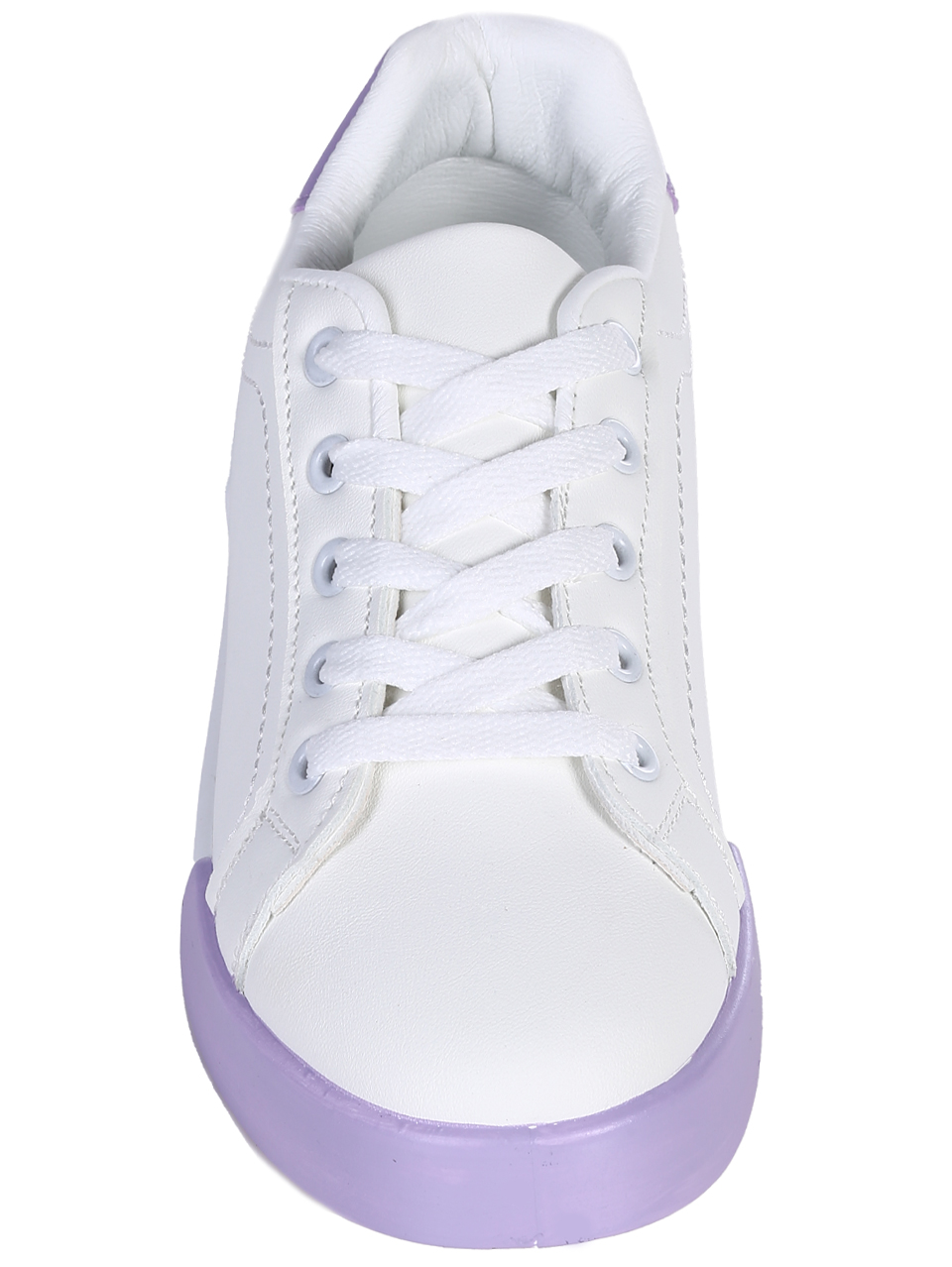 Ежедневни дамски обувки, тип кец, в бял/лилав цвят 3U-25108 white/purple