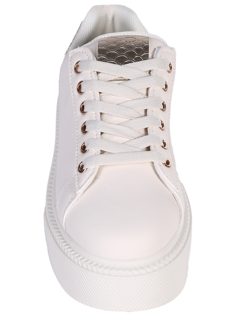 Ежедневни дамски обувки, тип кец, в бежов/златист цвят 3U-25111 beige/gold